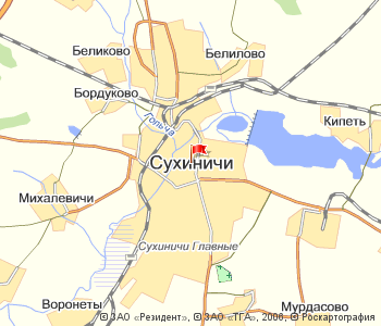 Карта город сухиничи